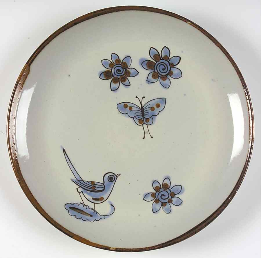 El Palomar Blue Dinner Plate by Ken Edwards Pottery-1
