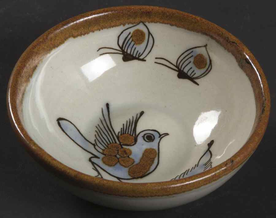 El Palomar Blue Fruit/Dessert (Sauce) Bowl by Ken Edwards Pottery-1