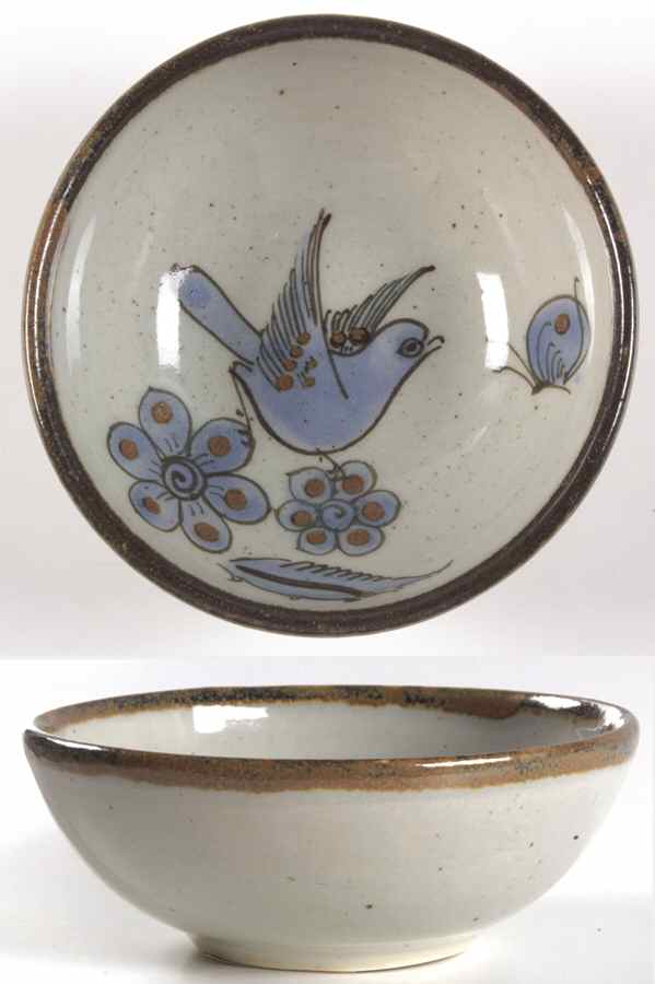 El Palomar Blue Fruit/Dessert (Sauce) Bowl by Ken Edwards Pottery-1