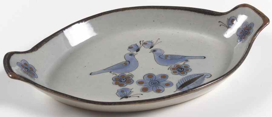 El Palomar Blue 14" Augratin by Ken Edwards Pottery-1