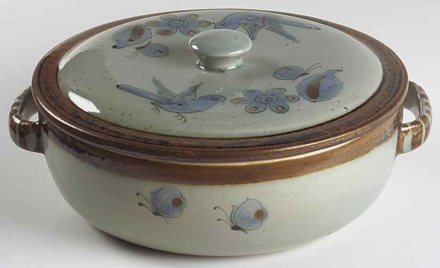 El Palomar Blue 2 Qt Round Covered Casserole by Ken Edwards Pottery-1