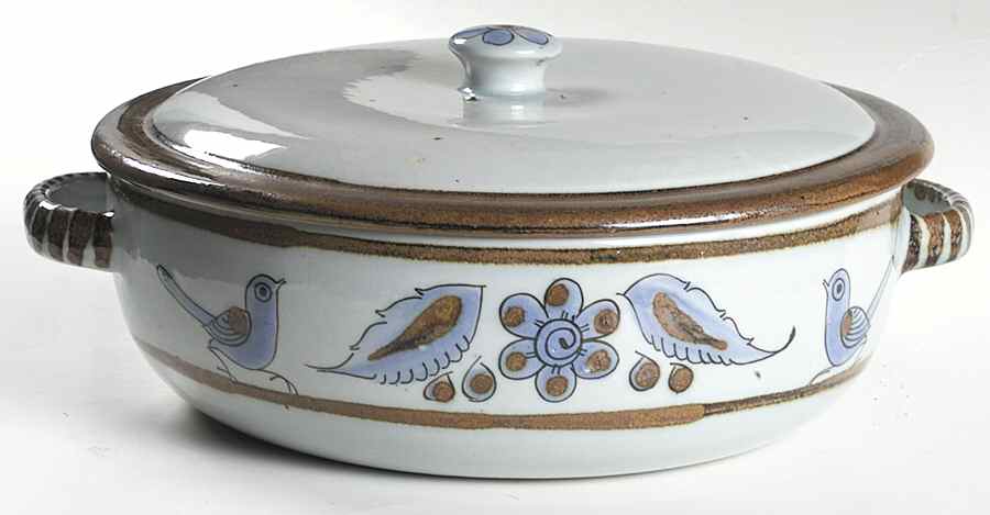 El Palomar Blue 3 Quart Round Covered Casserole by Ken Edwards Pottery-1