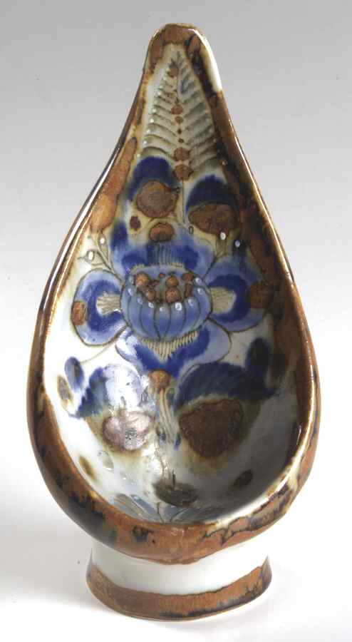 El Palomar Blue Candleholder by Ken Edwards Pottery-1