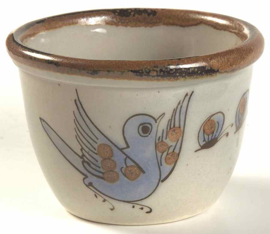El Palomar Blue Custard Cup by Ken Edwards Pottery-1