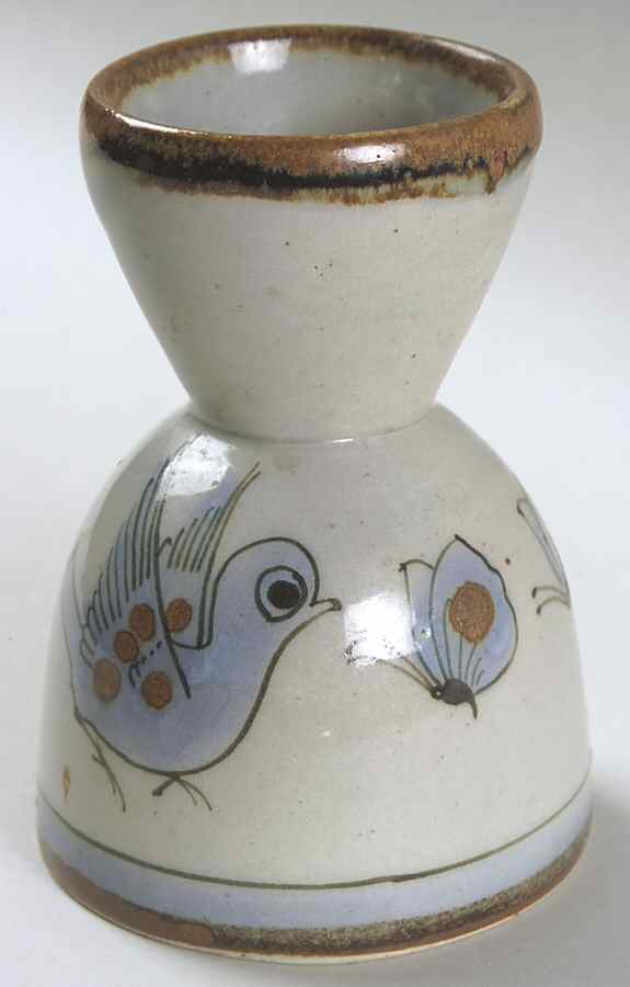 El Palomar Blue Double Egg Cup by Ken Edwards Pottery-1