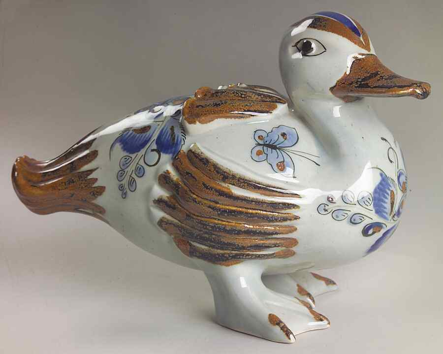 El Palomar Blue Duck Figurine by Ken Edwards Pottery-1
