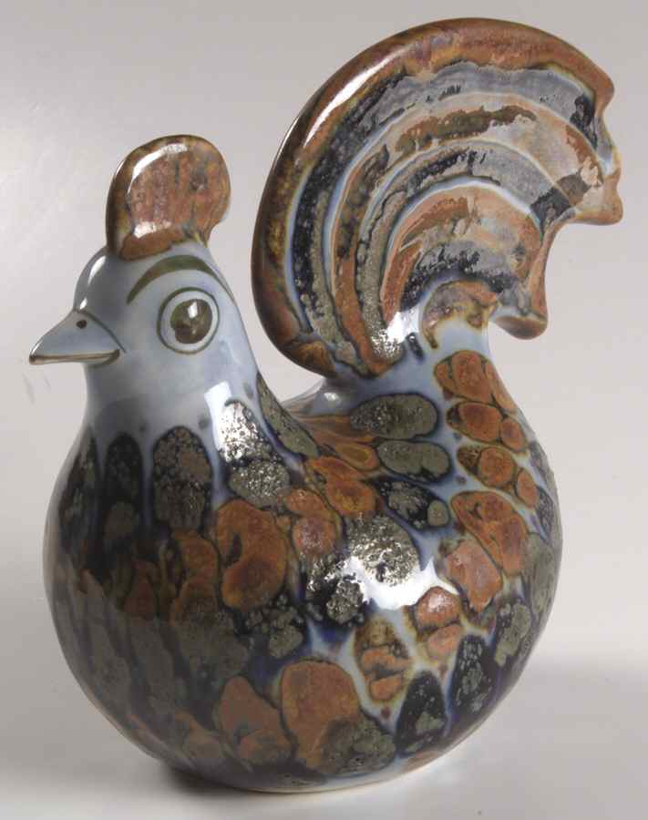 El Palomar Blue Rooster Figurine by Ken Edwards Pottery-1