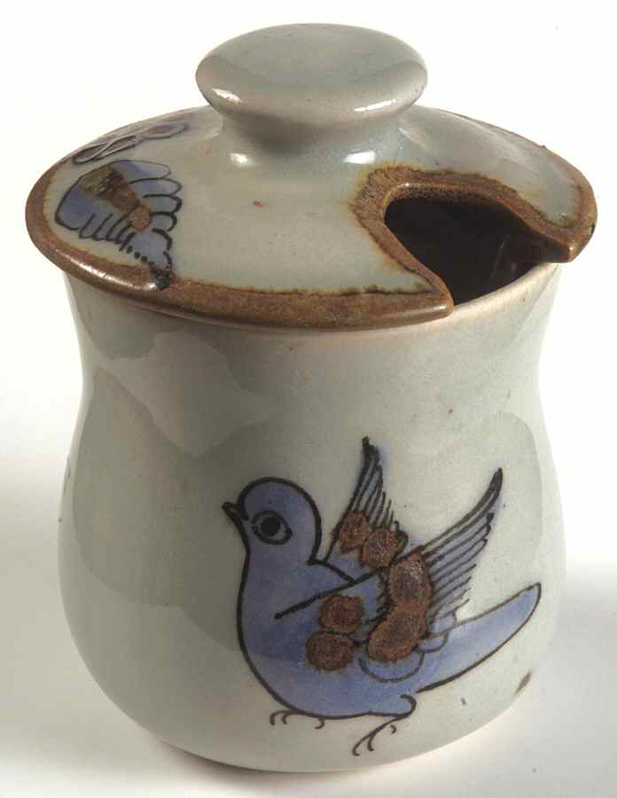 El Palomar Blue Jam/Jelly & Lid by Ken Edwards Pottery-1
