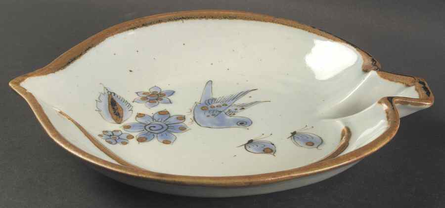 El Palomar Blue 11" Leaf Dish by Ken Edwards Pottery-1