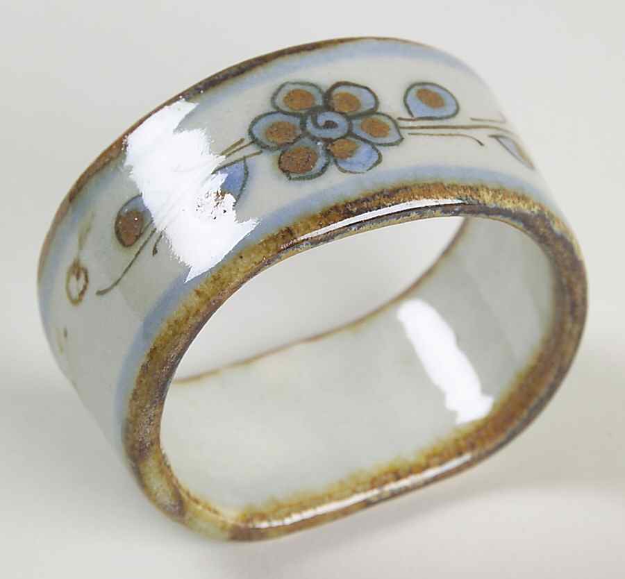 El Palomar Blue Napkin Ring by Ken Edwards Pottery-1