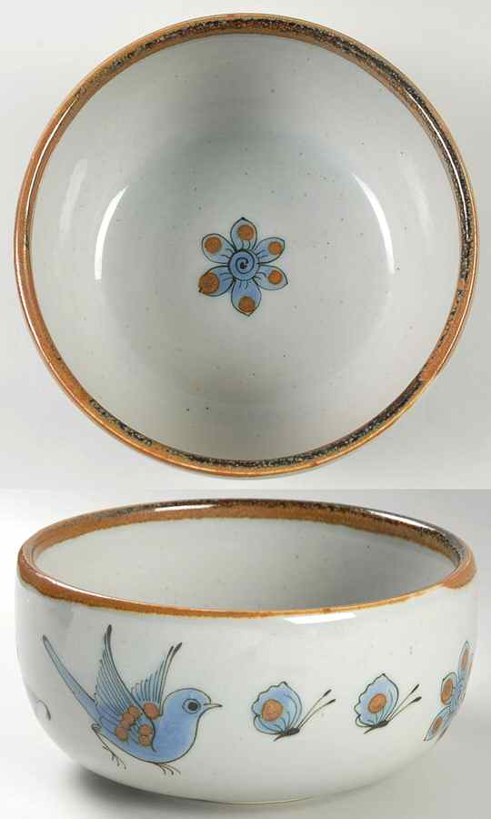 El Palomar Blue 8" Round Vegetable Bowl by Ken Edwards Pottery-1