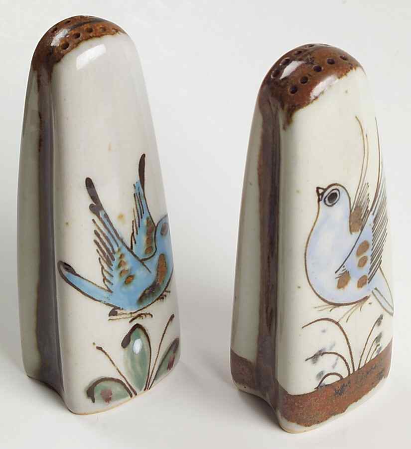 El Palomar Blue Salt & Pepper Set by Ken Edwards Pottery-1