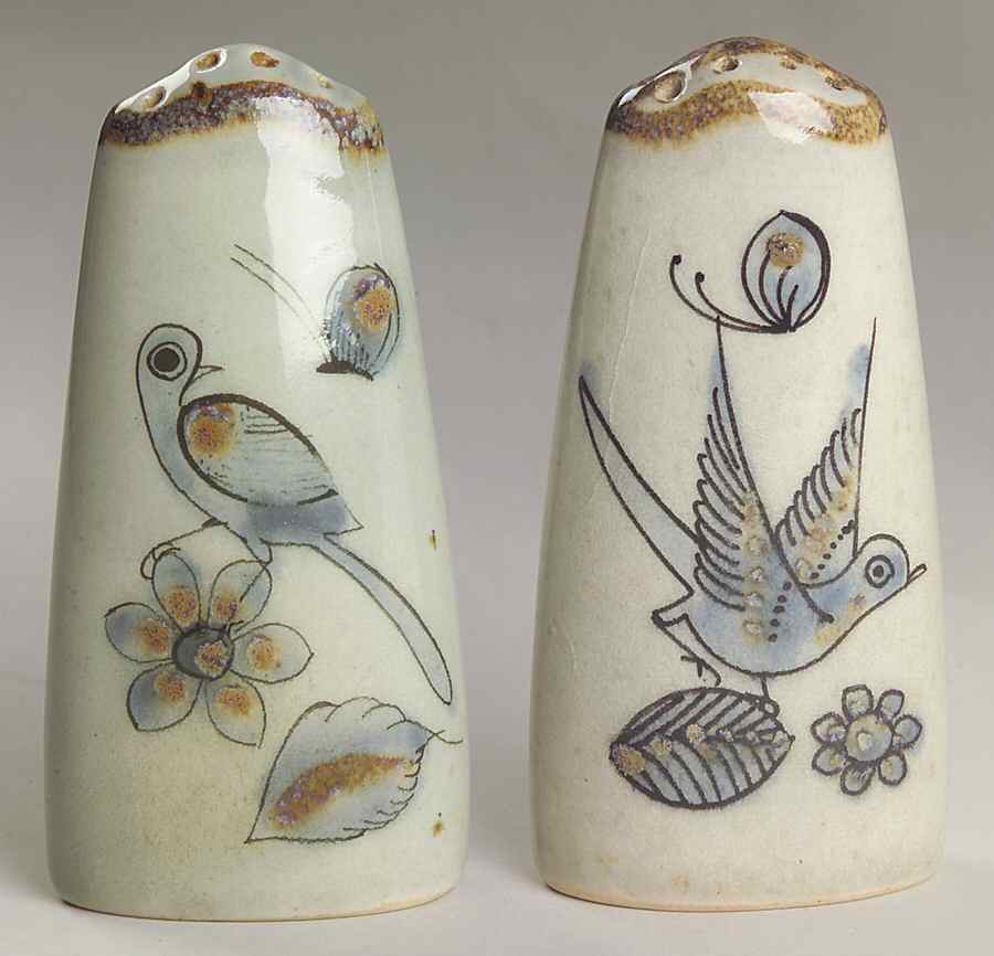 El Palomar Blue Salt & Pepper Set by Ken Edwards Pottery-1