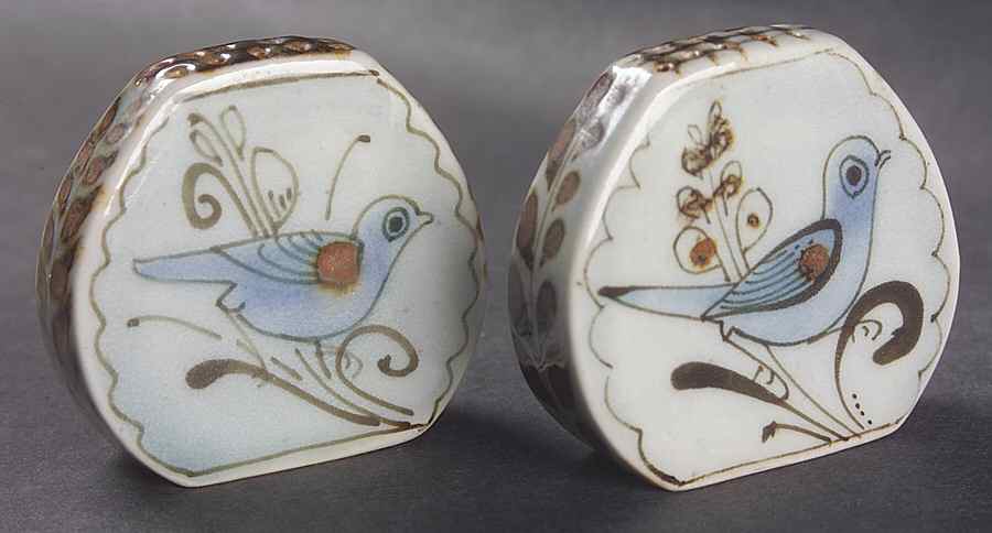 El Palomar Blue Salt & Pepper Set by Ken Edwards Pottery-1