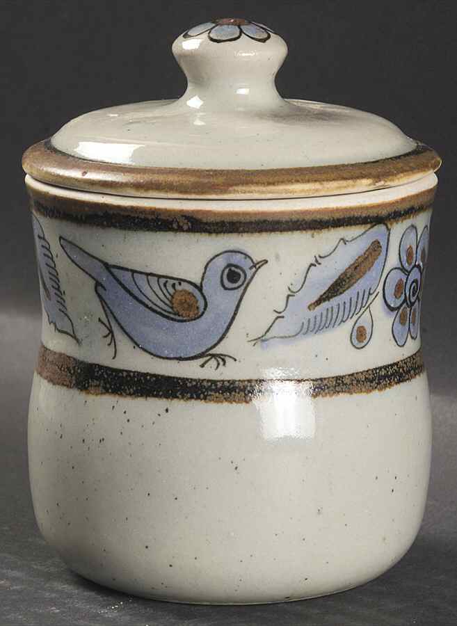El Palomar Blue Sugar Bowl & Lid by Ken Edwards Pottery-1