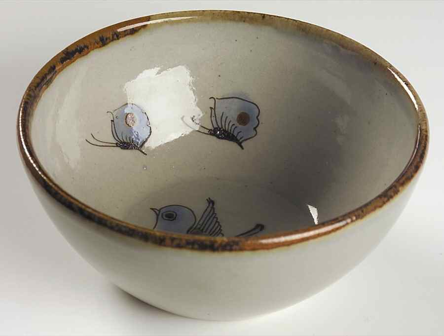 El Palomar Blue Coupe Cereal Bowl by Ken Edwards Pottery-1