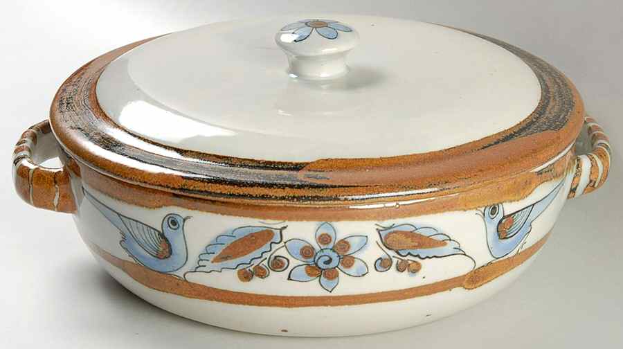 El Palomar Blue 2.5 Qt Round Covered Casserole by Ken Edwards Pottery-1