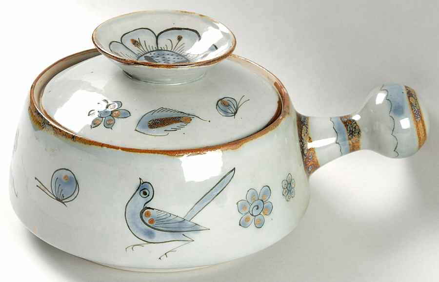 El Palomar Blue 1 Qt Round Covered Casserole by Ken Edwards Pottery-1