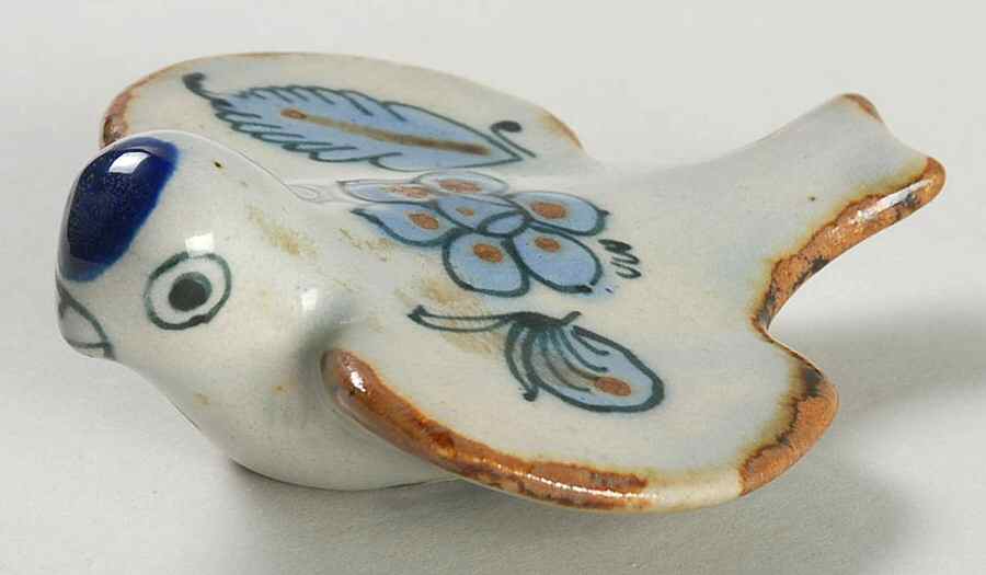 El Palomar Blue Small Bird Figurine by Ken Edwards Pottery-1