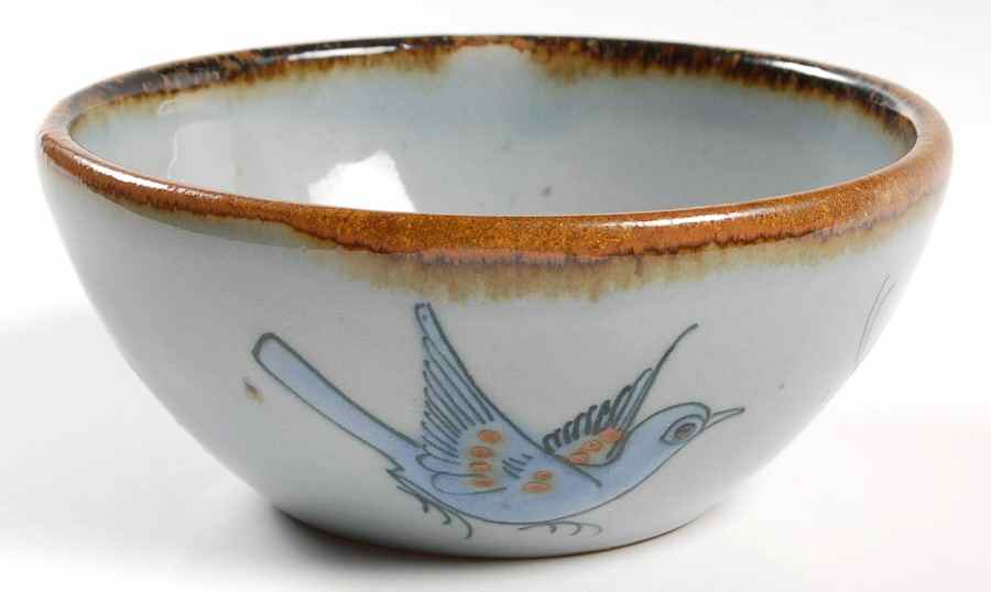 El Palomar Blue Coupe Cereal Bowl by Ken Edwards Pottery-1