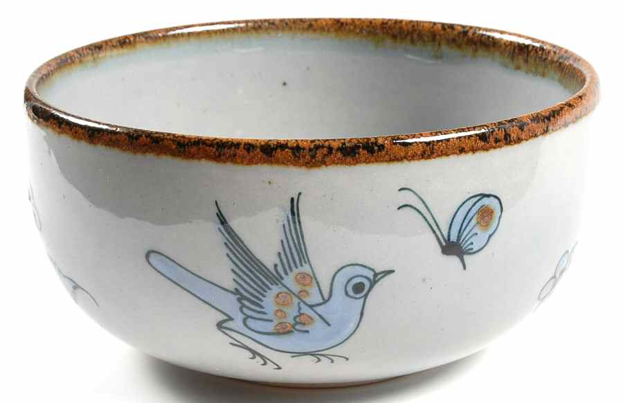 El Palomar Blue 8" Round Vegetable Bowl by Ken Edwards Pottery-1