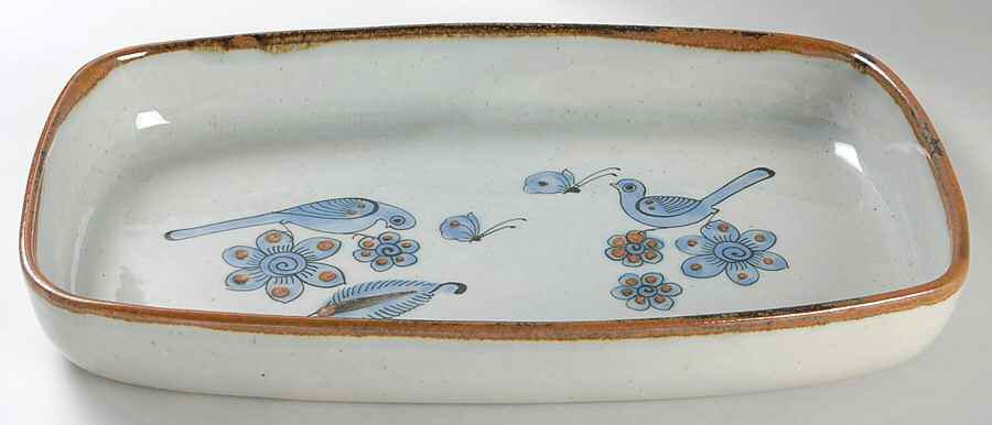 El Palomar Blue 15" Rectangular Baker by Ken Edwards Pottery-1