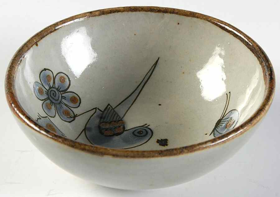 El Palomar Blue Fruit/Dessert (Sauce) Bowl by Ken Edwards Pottery-1