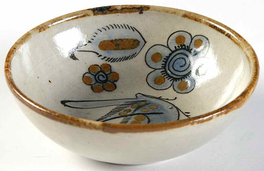 El Palomar Blue Fruit/Dessert (Sauce) Bowl by Ken Edwards Pottery-1