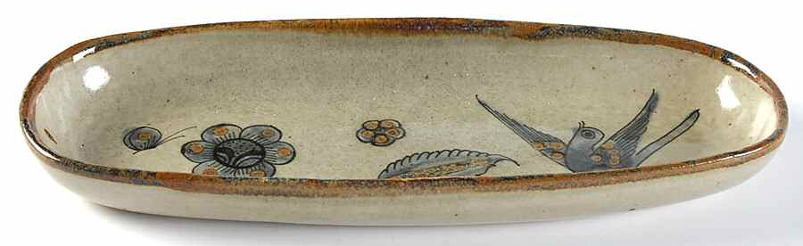 El Palomar Blue Bread Tray by Ken Edwards Pottery-1