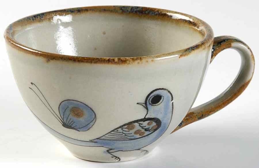 El Palomar Blue Flat Cup by Ken Edwards Pottery-1