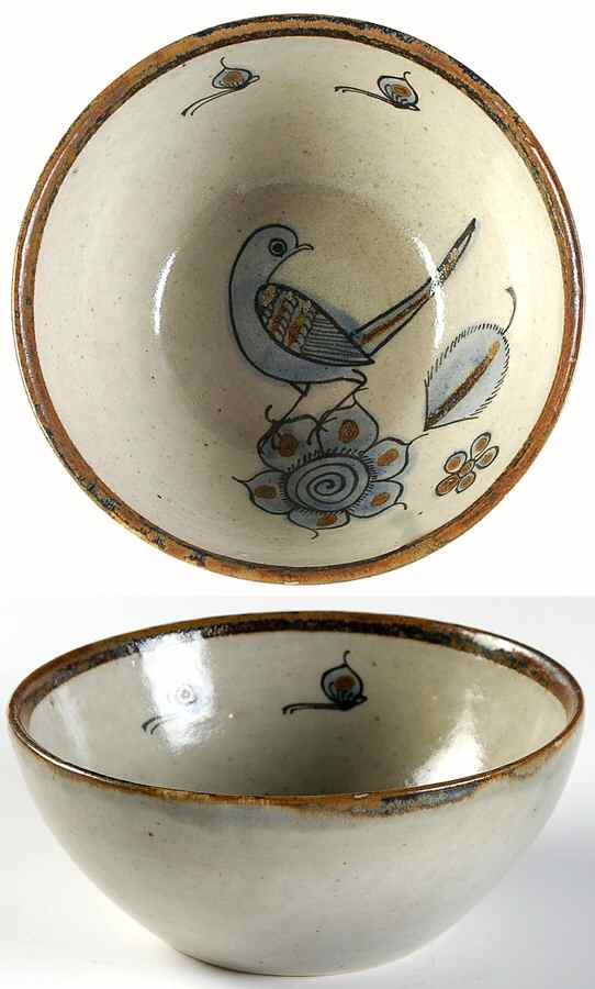 El Palomar Blue Coupe Cereal Bowl by Ken Edwards Pottery-1