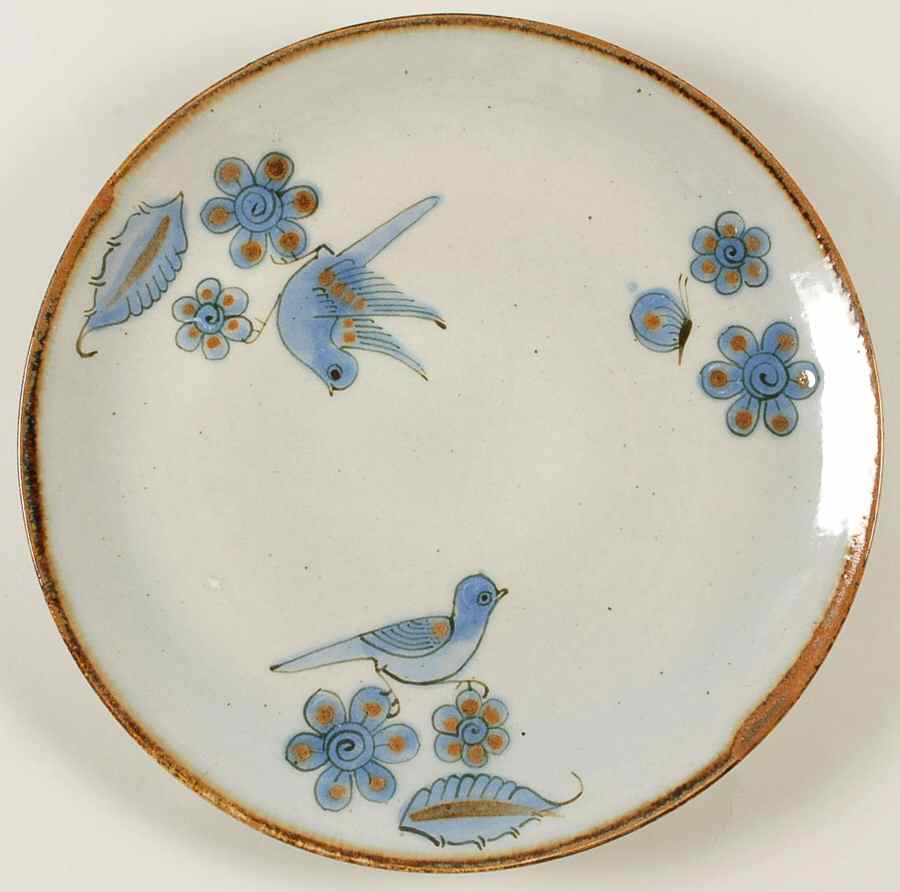 El Palomar Blue 11" Chop Plate (Round Platter) by Ken Edwards Pottery-1