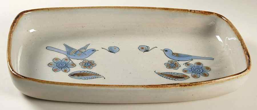 El Palomar Blue 15" Rectangular Baker by Ken Edwards Pottery-1