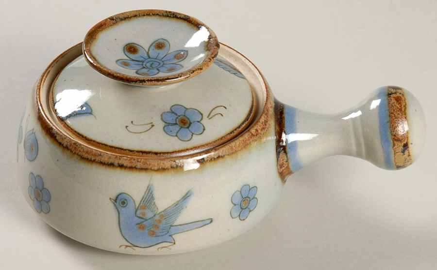 El Palomar Blue Individual Casserole & Lid by Ken Edwards Pottery-1