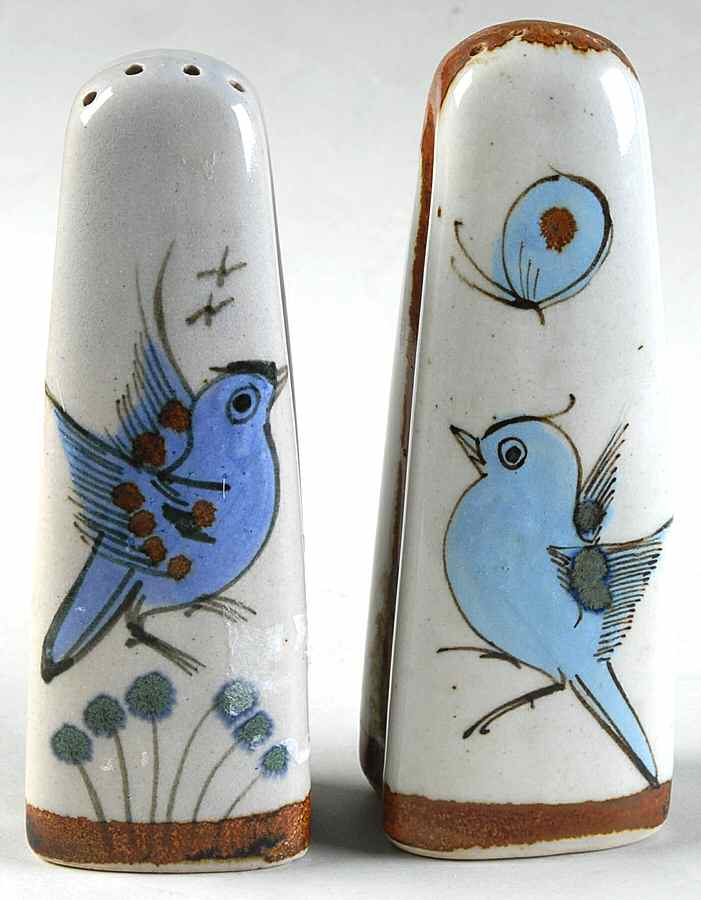 El Palomar Blue Salt & Pepper Set by Ken Edwards Pottery-1