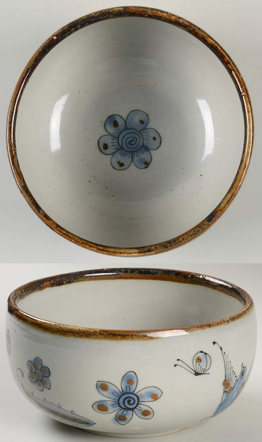 El Palomar Blue 6" Round Vegetable Bowl by Ken Edwards Pottery-1