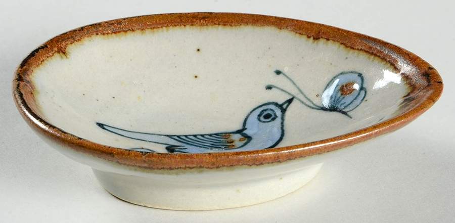 El Palomar Blue Nut Dish by Ken Edwards Pottery-1