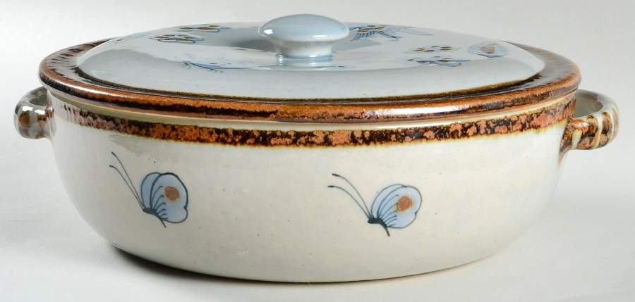 El Palomar Blue 3 Quart Round Covered Casserole by Ken Edwards Pottery-1