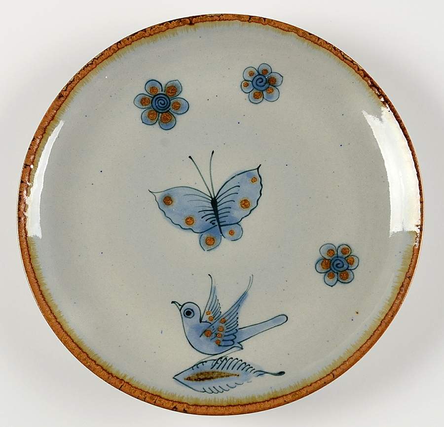 El Palomar Blue Dinner Plate by Ken Edwards Pottery-1