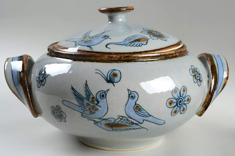 El Palomar Blue Tureen & Lid by Ken Edwards Pottery-1