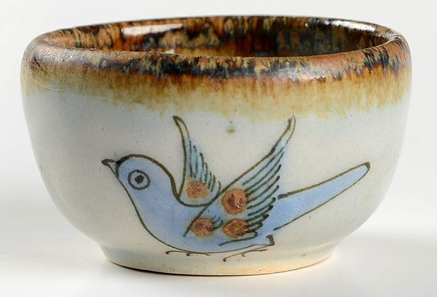 El Palomar Blue Salt Dip by Ken Edwards Pottery-1