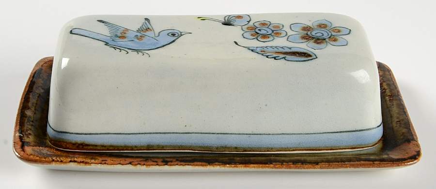 El Palomar Blue 1/4 Lb Covered Butter by Ken Edwards Pottery-1