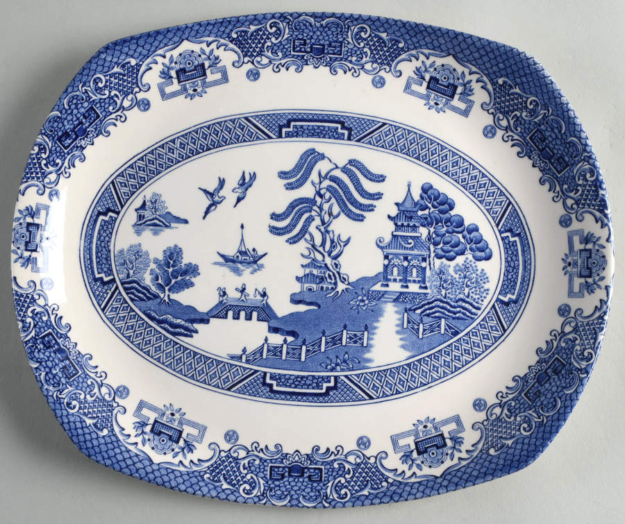 Blue Willow 10" Rectangular Serving Platter by English Ironstone Tableware-1