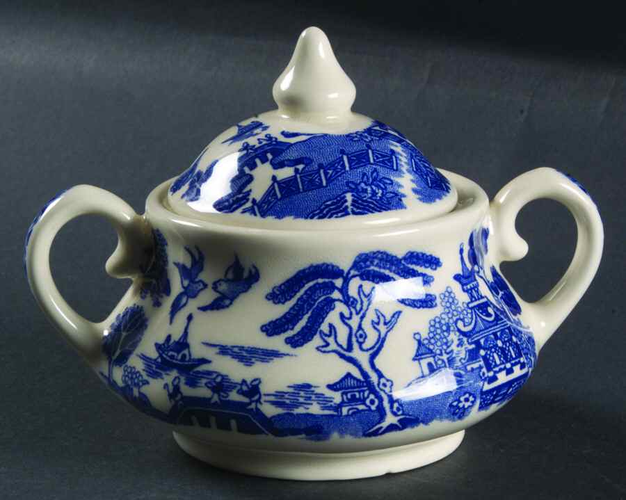 Blue Willow Sugar Bowl & Lid by English Ironstone Tableware-1