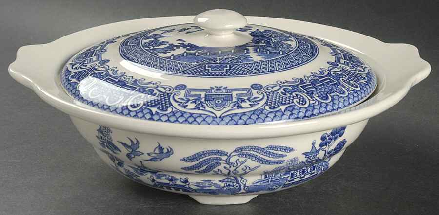 Blue Willow Round Covered Vegetable by English Ironstone Tableware-1