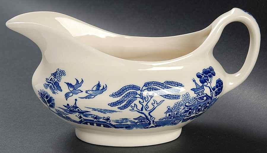 Blue Willow Gravy Boat by English Ironstone Tableware-1