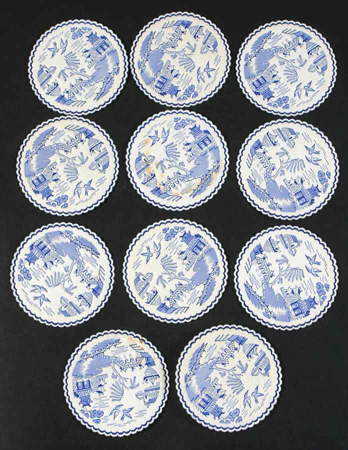 Blue Willow Paper Coaster - Set of 8 by English Ironstone Tableware-1