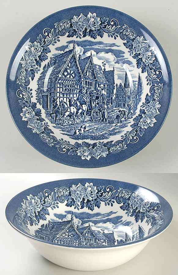 Dickens Series Blue 8" Round Vegetable Bowl by English Ironstone Tableware-1