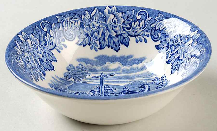 Dickens Series Blue Coupe Cereal Bowl by English Ironstone Tableware-1