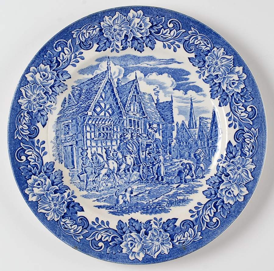 Dickens Series Blue Dinner Plate by English Ironstone Tableware-1